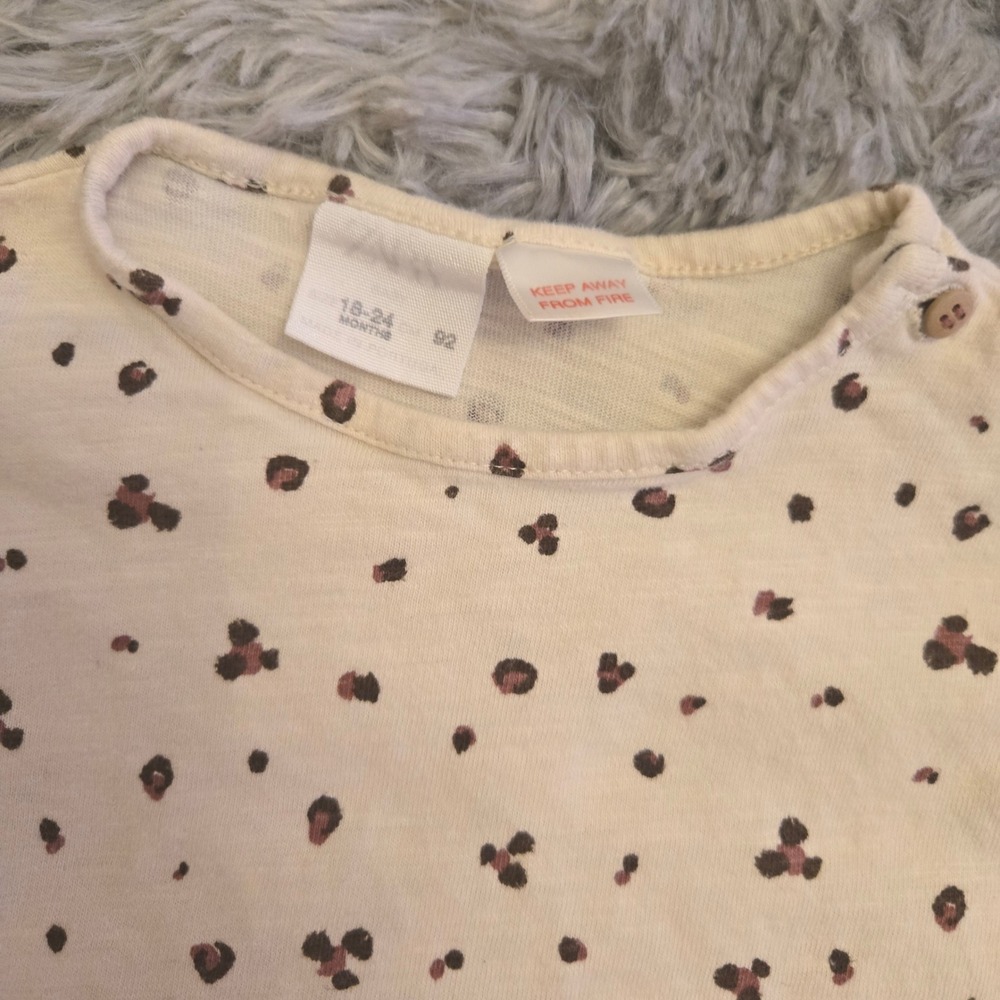 Zara Baby Girls Leopard Print‎ Top and Leggings Set 18-24 Months  100% Cotton - Picture 3 of 7